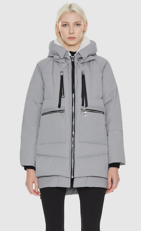 🧥 Orolay Damen-Daunenjacke XS Grau