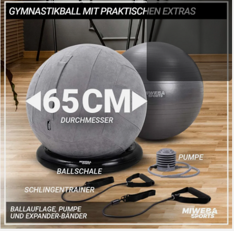 🏋️‍♀️ Miweba 4in1 Gymnastikball 65 cm (B-Ware)
