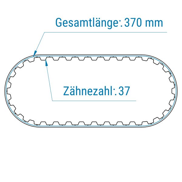 Zahnriemen 370-T10-40 – PU-Zahnriemen geschlossen, 370 mm Länge, Profil T10