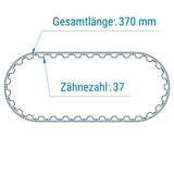Zahnriemen 370-T10-40 – PU-Zahnriemen geschlossen, 370 mm Länge, Profil T10
